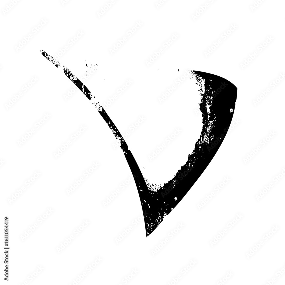 Poster vector abstract black brushstroke creates a dynamic checkmark .