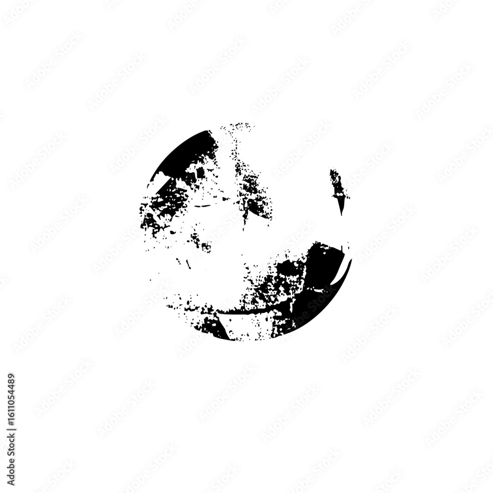 Poster vector abstract sphere composed of fragmented shapes.