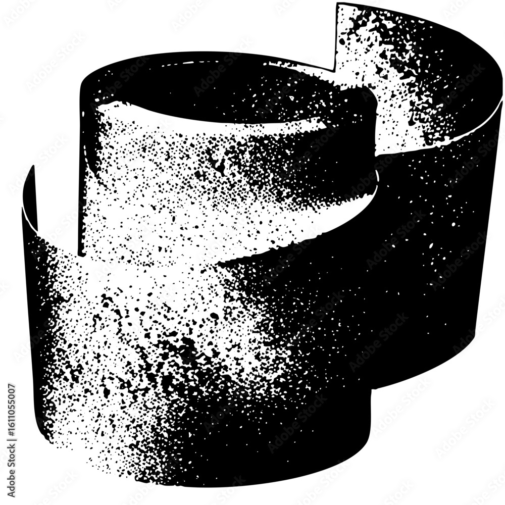 Poster vector abstract ribbon shape forms a dynamic flowing letter.