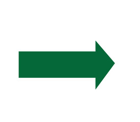 green arrow sign, Colorful arrow shaped sticky note on white background
