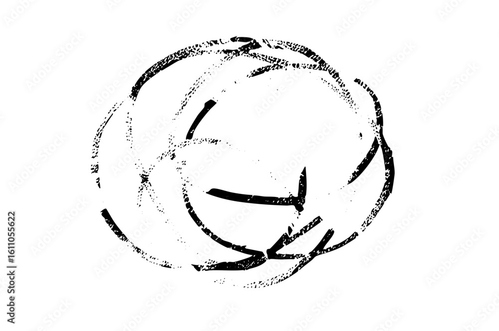 Poster vector playful circular face with a cheerful expression.