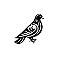 Fototapeta premium A pigeon with tribalstyle wing patterns