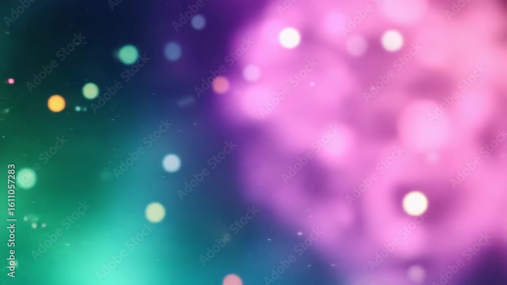 Wall mural colorful bokeh light background with soft glowing circles and abstract bright blur creating dreamy f
