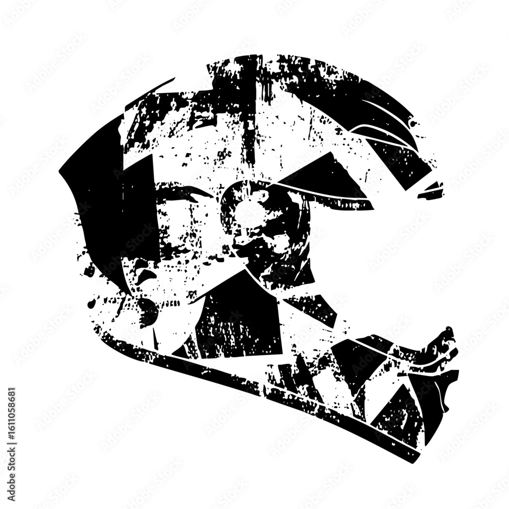 Poster vector abstract portrait of a man in fragmented shapes.