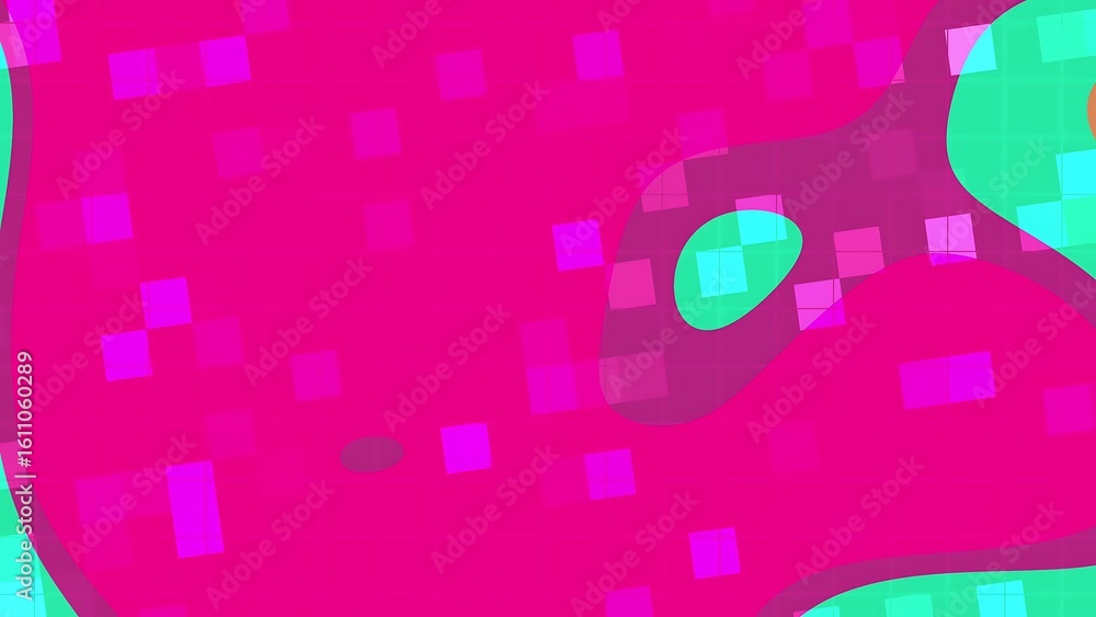 Poster prismatic abstracts liquid blink square vibrant abstract background featuring dynamic shapes, pixela