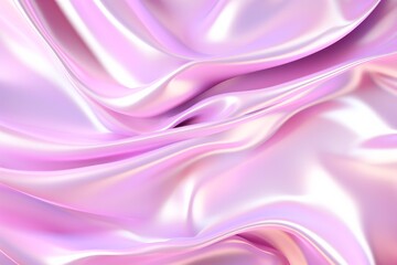 Fototapeta premium Luxurious pink silk fabric flowing and forming gentle waves, illuminated by soft lighting