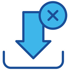 Download Failed Blue Icon