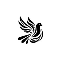 Obraz premium Stylized dove flying with abstract wings