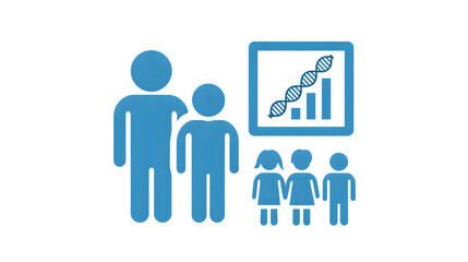 Fototapeta premium Genetic counseling session icon with family and chart