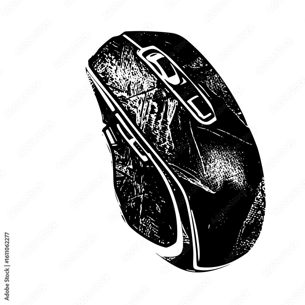 Poster vector detailed of a modern computer mouse.
