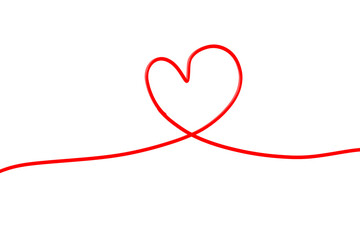 3D Line Metallic Heart Red Clipart Isolated PNG Transparent Vector Modern Artistic Symbol