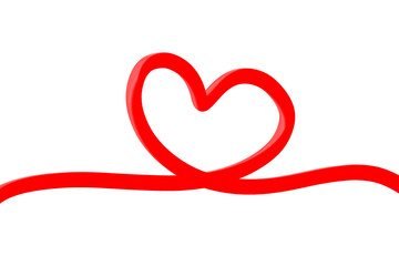 Transparent PNG Red Metallic Heart Clipart 3D Isolated Line Modern Vector Design Symbol