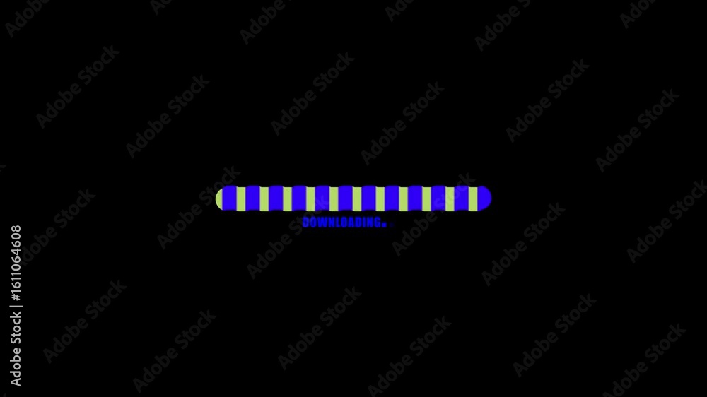 Poster loading bar icon animation. abstract glowing neon loading bar animation on black background. digital