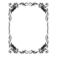 Vintage Ornamental Vector Frame – Elegant Black Vector Border, SVG
