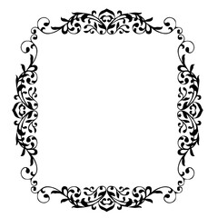 Vintage Ornamental Vector Frame – Elegant Black Vector Border, SVG