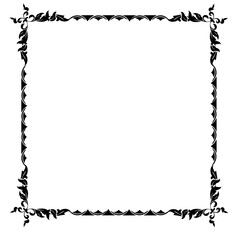Vintage Ornamental Vector Frame – Elegant Black Vector Border, SVG