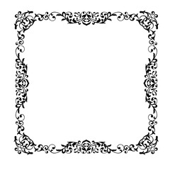 Vintage Ornamental Vector Frame – Elegant Black Vector Border, SVG