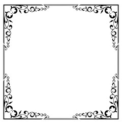 Vintage Ornamental Vector Frame – Elegant Black Vector Border, SVG