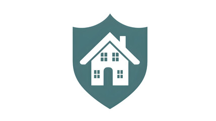 Home insurance icon with shield and house silhouette