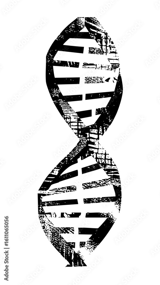 Poster vector abstract dna strand with embedded text.