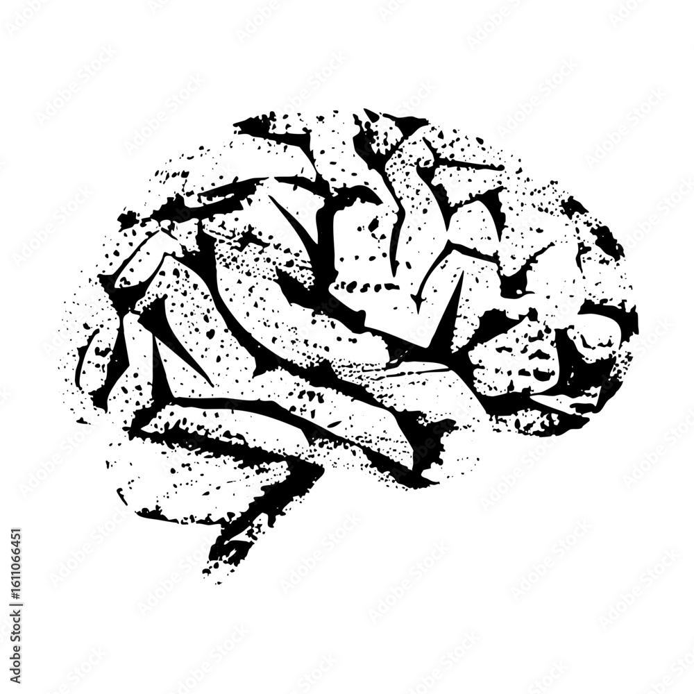 Poster vector intricate brain with abstract pathways.