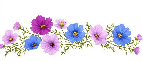 Purple crocus flowers blooming in spring isolated on white background
