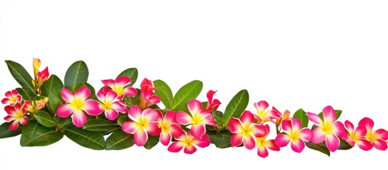 Pink tulip bouquet with spring flowers on white background