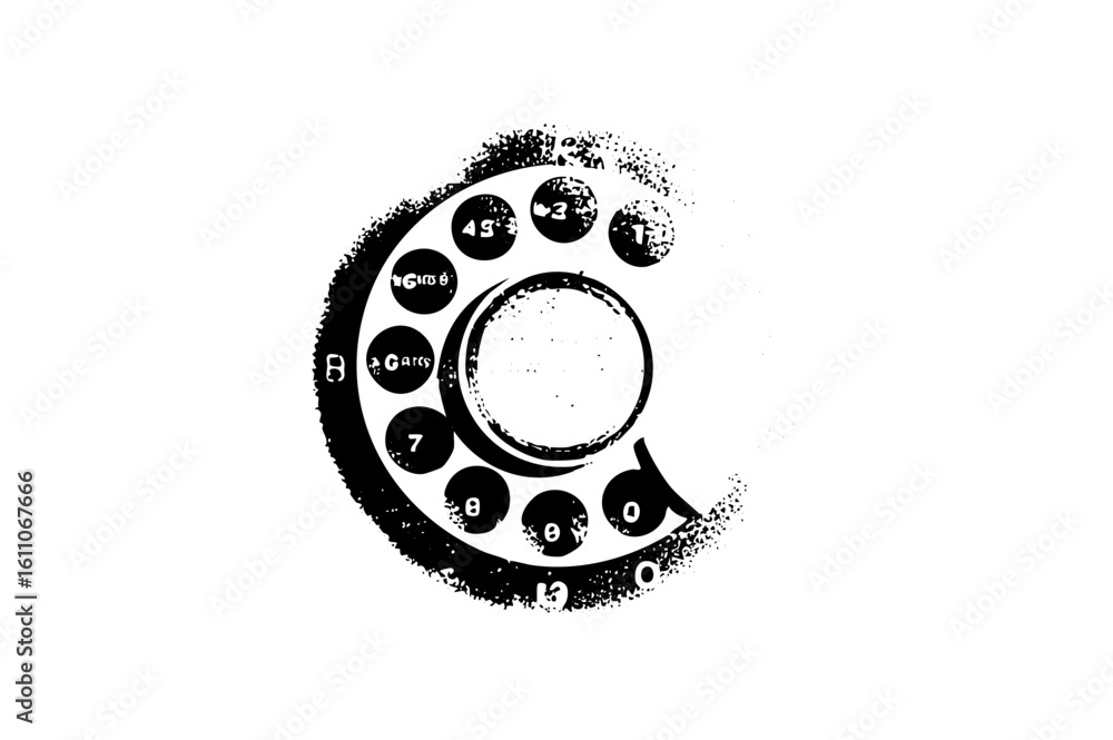 Poster vector circular arrangement of numbered and typographic elements.
