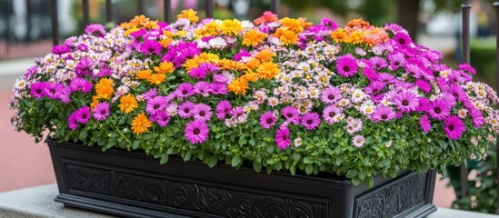 Purple Flowers Blooming Brightly in a Colorful Garden