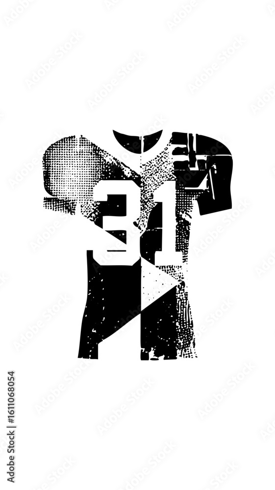 Poster vector abstract of a stylized bull head with number three.