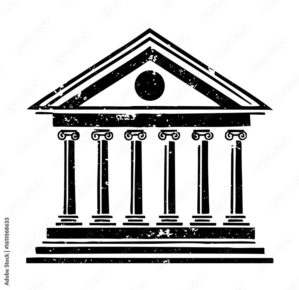 Poster vector classical building facade with columns
