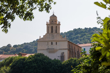 Greek Orthodox Church of Cargèse with distinctive dome, France, Corsica, Cargèse, 15 June 2025