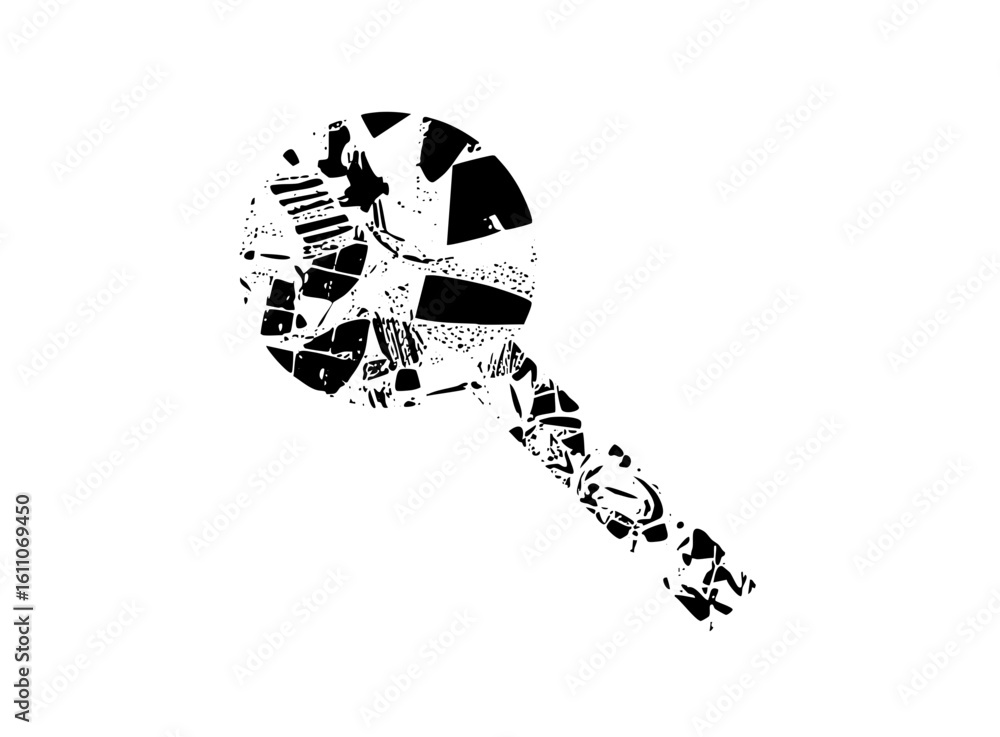 Poster vector abstract tire track with fragmented .