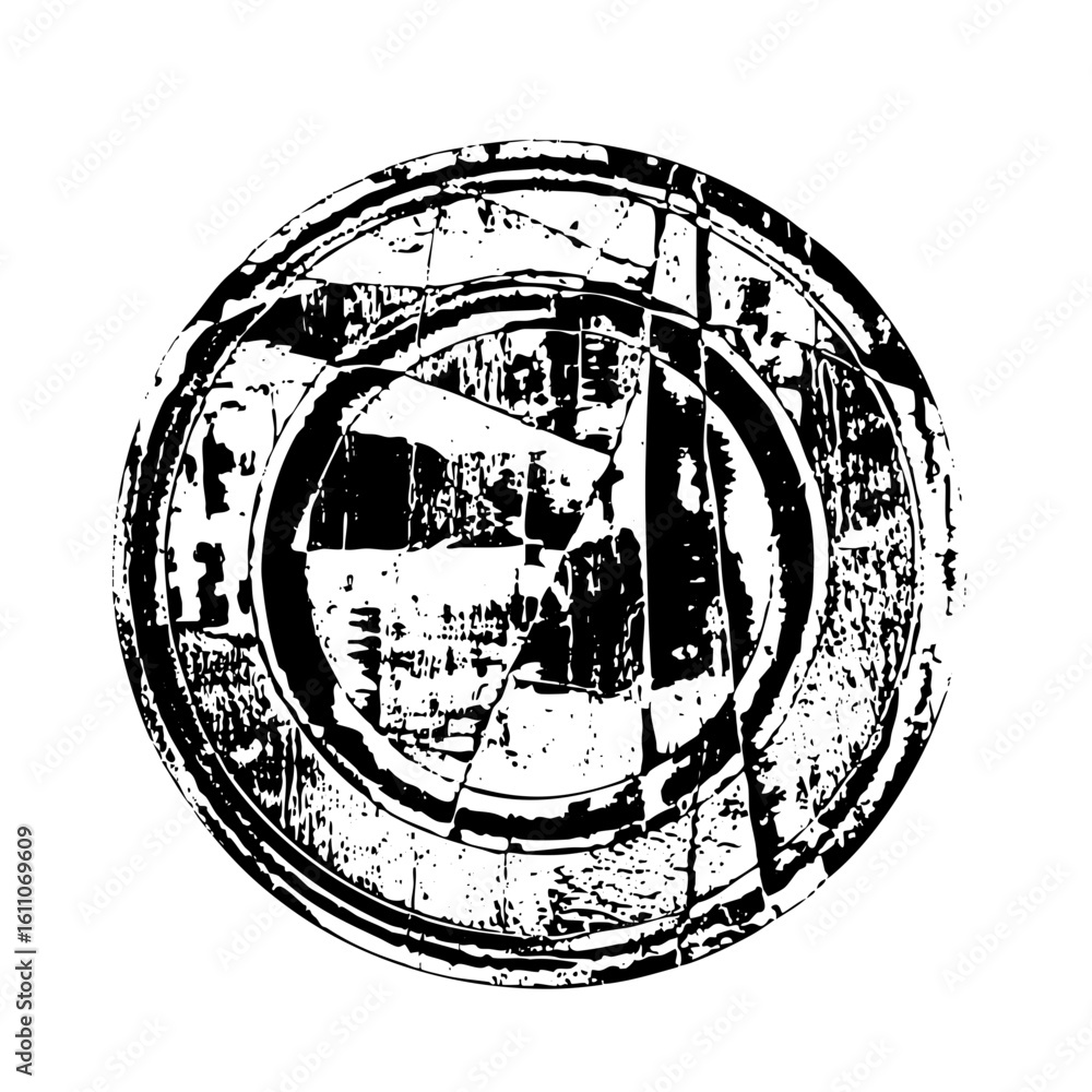 Aufkleber vector abstract circular emblem features distressed geometric shapes.