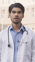 Vertical Photo of Indian Doctor Shocked 
