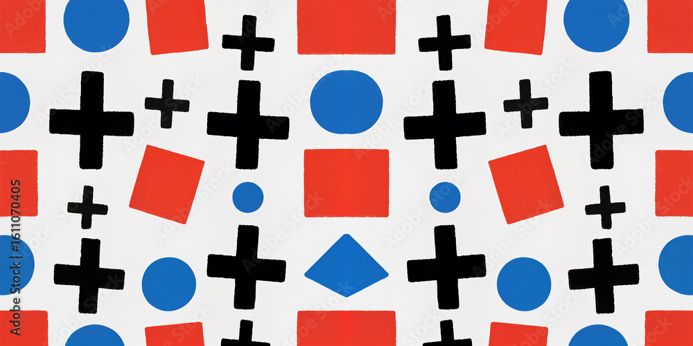 Poster colorful geometric patterns create playful visual harmony in design