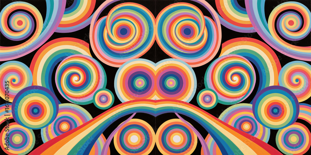 Poster colorful swirls create a vibrant and dynamic artistic display