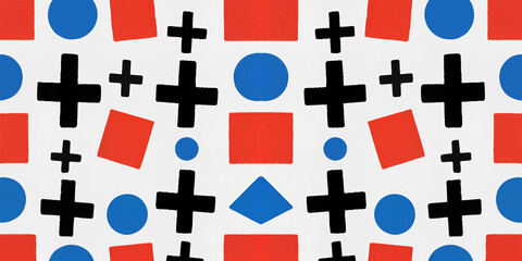 Obraz premium Colorful geometric patterns create playful visual harmony in design