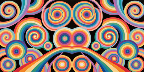 Fototapeta premium Colorful swirls create a vibrant and dynamic artistic display