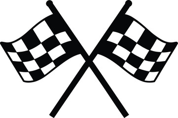 Checkered Glory, Final Lap Fury, crossed checkered flag NASCAR silhouette vector design 