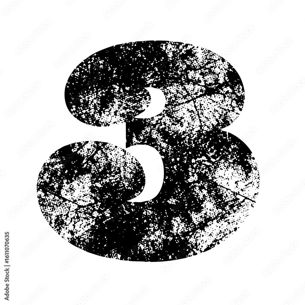 Poster vector distressed number eight typographic with a grunge texture.