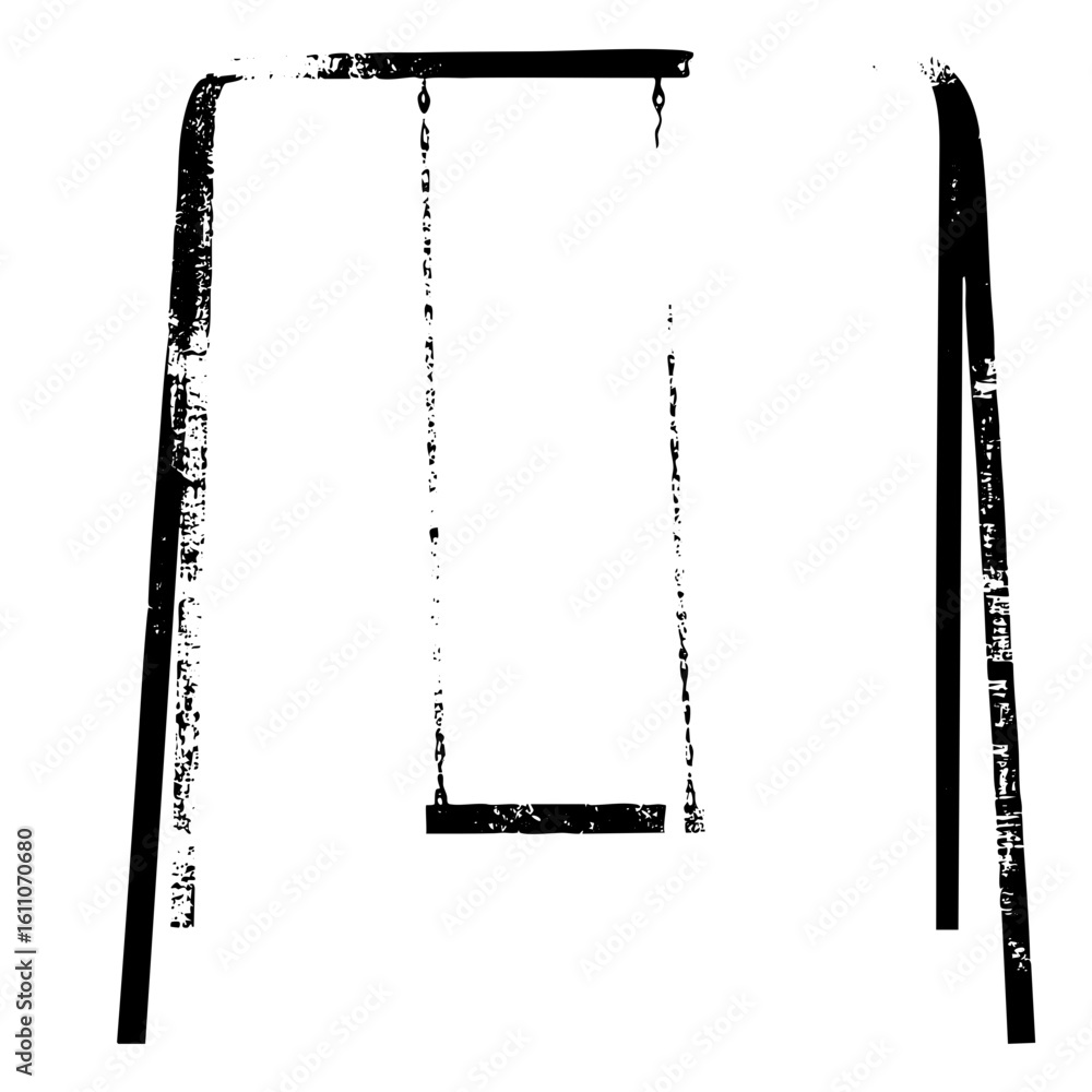 Poster vector abstract letter i with distressed vector lines.
