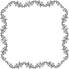 Vintage Ornamental Frame – Elegant Black Vector Border, PNG, 300 DPI