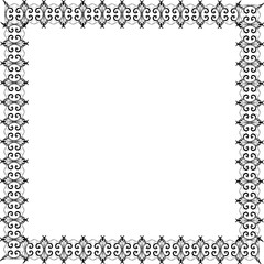 Vintage Ornamental Frame – Elegant Black Vector Border, PNG, 300 DPI