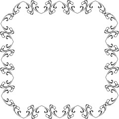 Vintage Ornamental Frame – Elegant Black Vector Border, PNG, 300 DPI