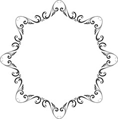 Vintage Ornamental Frame – Elegant Black Vector Border, PNG, 300 DPI