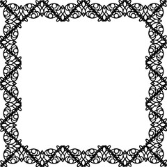 Vintage Ornamental Frame – Elegant Black Vector Border, PNG, 300 DPI