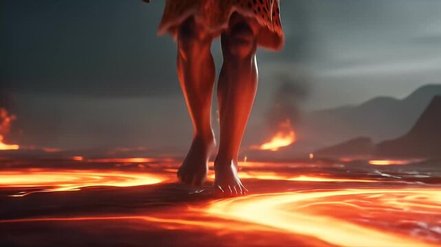 Silhouette of Lord Shiva dancing over molten ground with fire sparks, perfect for spiritual designs, backgrounds, meditation apps, and religious themes