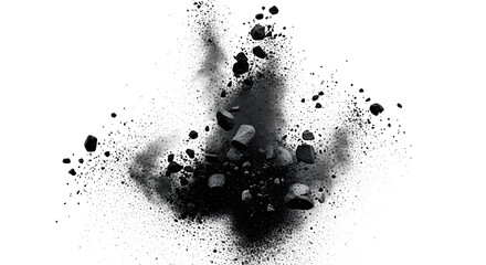 Fototapeta premium black and white ink splashes