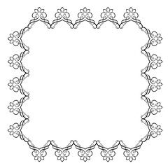 Vintage Ornamental Vector Frame – Elegant Black Vector Border, SVG